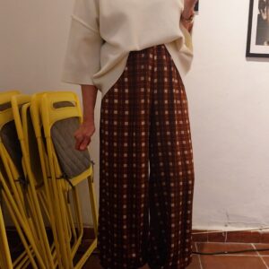 Pantalon bombacho de cuadros